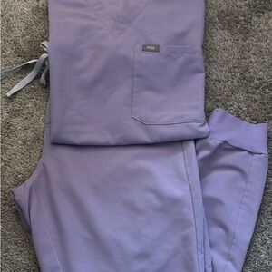 Figs Violet Technical Scrub Top & Joggers